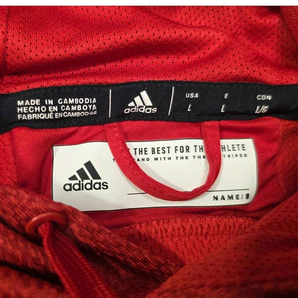 Adidas‎ Creston Panther Tennis Hoodie Mens Large Red Heather Pullover Sweatshirt